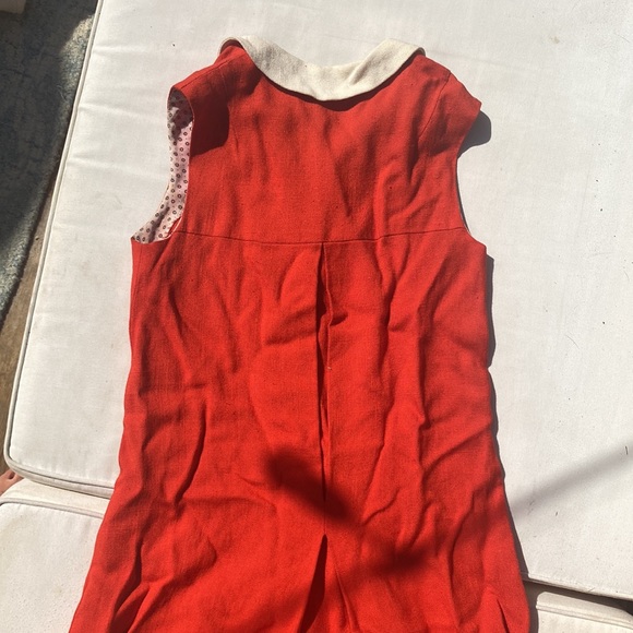 Vintage ripened-tomato red mini dress with Peter Pan collar - Picture 4 of 4